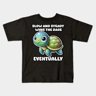 Turtle Pun slow and steady Kids T-Shirt